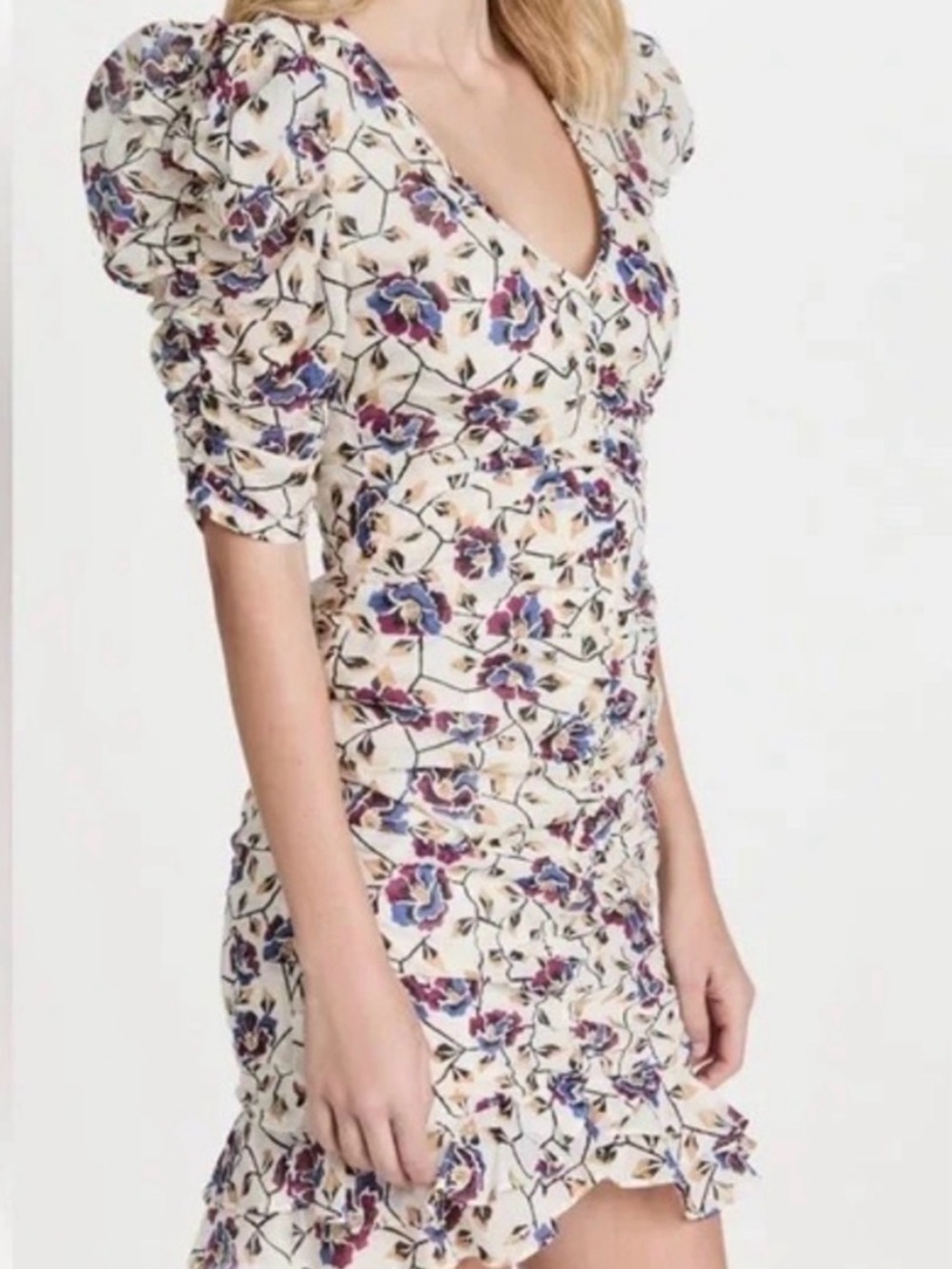 Isabel Etoile Marant Sireny Printed Mini Dress in Ecru